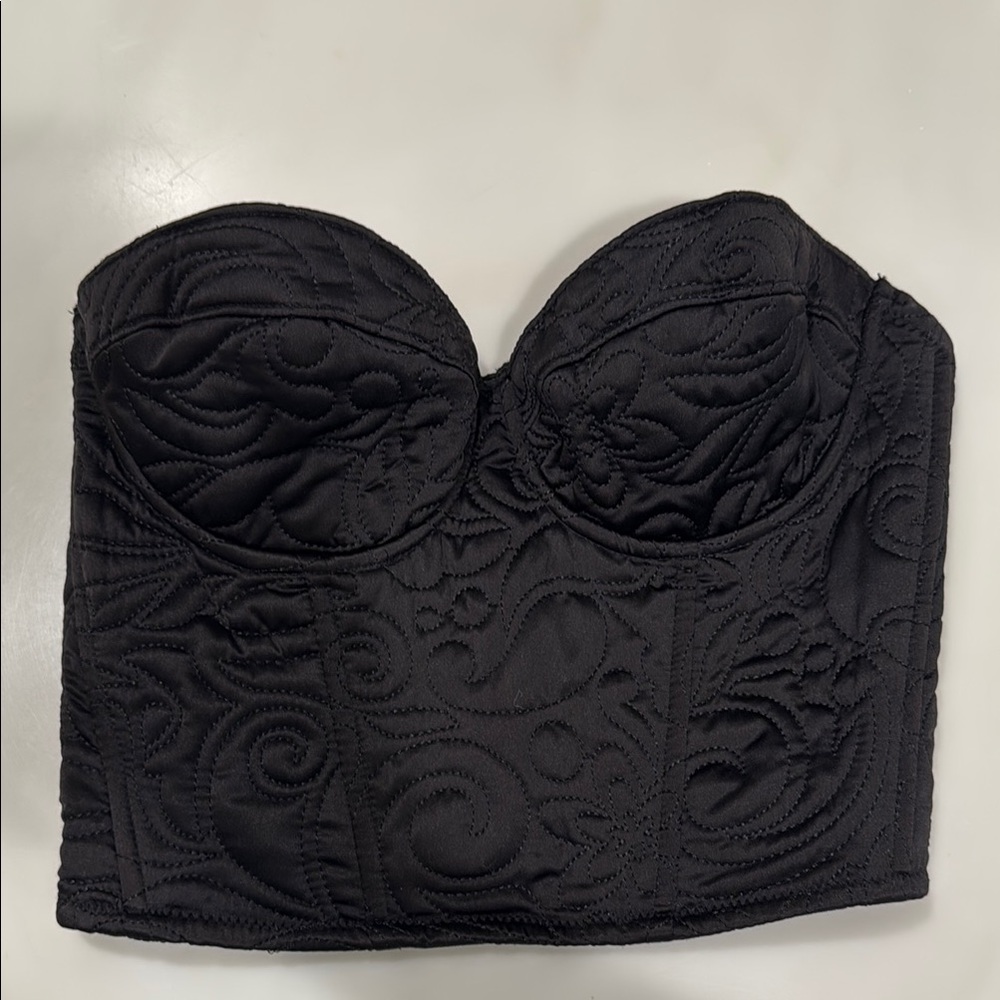Elegant Black Zara Satin Bustier